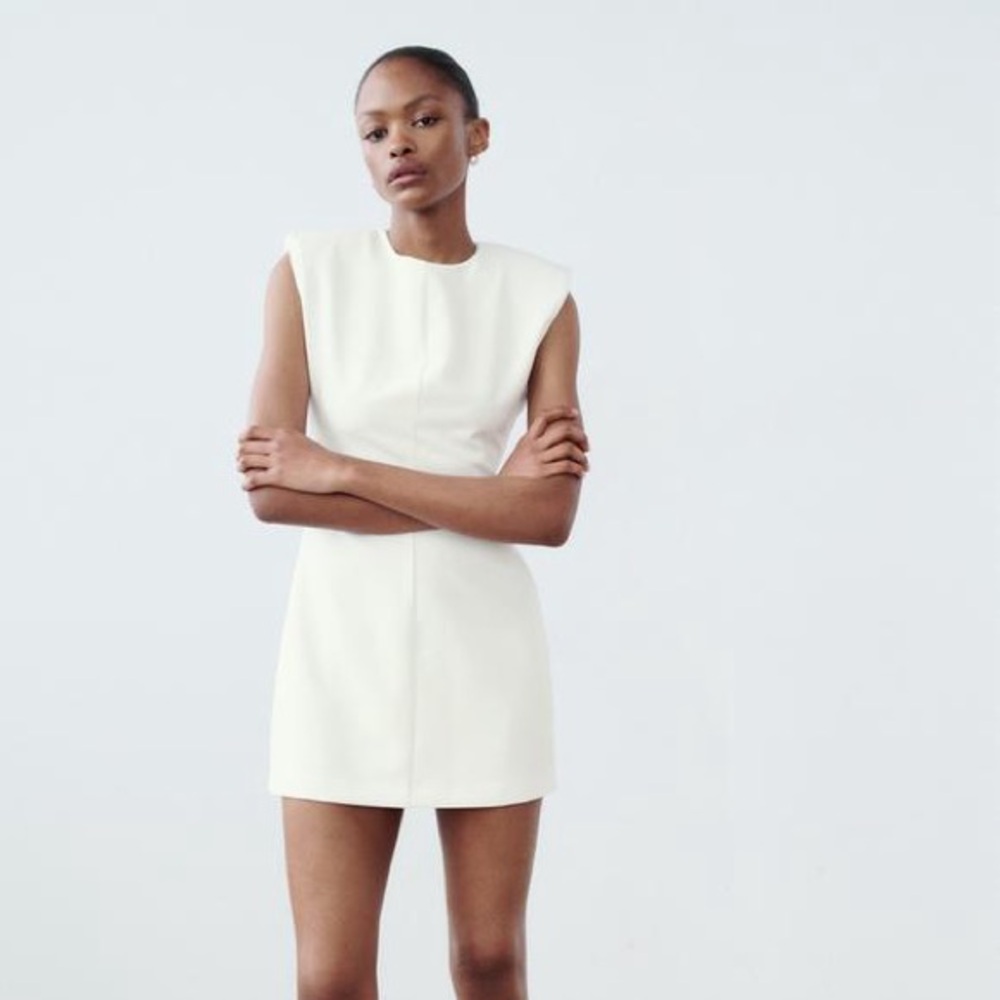 ZARA | mini shoulder pad dress | XS